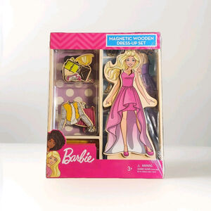 2019 Barbie Magnetic Wooden Dress-Up Doll Set New In Box Career Imaginary toy